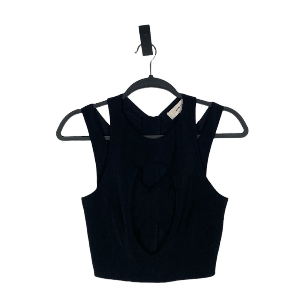 Cameo black cut out crop top